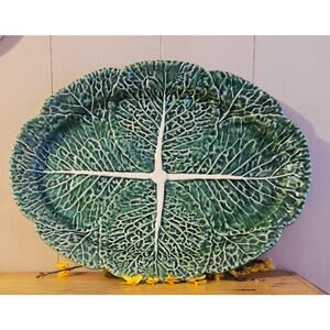 VTG Portuguese Bordallo Pinheiro Cabbage Ware Platter